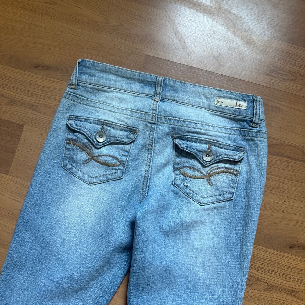 Women's Y2k L.E.I. Ashley Lowrise Bootcut Light Wash Blue Denim Jeans Sz 28 x 30 - Picture 7 of 10